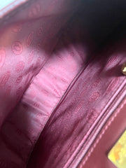 Vintage Cartier wine, bordeaux leather shoulder bag with embossed logo, purse from must de Cartier collection. Great daily bag. 070128ac3