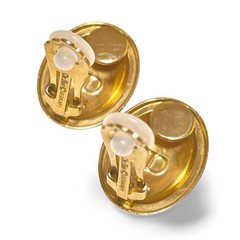 Vintage Christian Dior oval shape earrings with CD embossed logo. Classic jewelry. Germany. 070218ys3