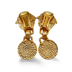 Vintage Gianni Versace golden medusa face dangle earrings. Must have Lady Gaga style jewelry piece. Great gift. 060715m2