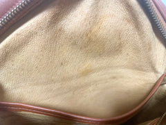 Vintage MCM brown monogram round Suzy Wong shoulder bag with brown leather trimmings. Designed by Michael Cromer. Unisex. 070325ac4
