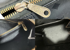 Vintage MCM black monogram speedy bag style handbag, mini duffle bag. Unisex and daily use purse. Classic style in originality. 061210re1