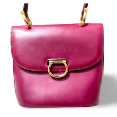 Vintage Celine bordeux,wine red leather  handbag. Classic and elegant purse for daily use. 060903ap