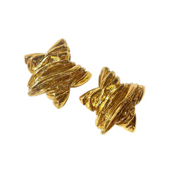 1990s. Vintage Christian Lacroix gold-tone star earrings. Heavy statement jewelry with a rich chocolate-inspired look. 080830ys1