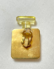 Vintage Chanel golden perfume bottle earrings with embossed logo. Large and heavy earrings. 070114ac2
