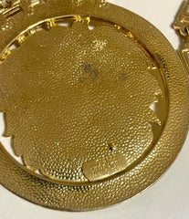90s Vintage Gianni Versace Runway necklace with extra large Medusa face pendant top. Can be worn as a belt as well. Must have masterpiece. 070818y1