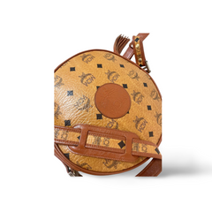 1990s Vintage MCM Suzy Wong Round Shoulder Bag — Brown Monogram — Designed by Michael Cromer 071113y1