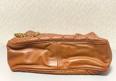 Vintage CHANEL Brown Quilted Leather Classic Tote Bag | 1980s Chain Shoulder Bag with CC Charm | Daily Use CHANEL bag | 071225re1