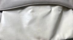 Vintage Celine ivory beige and brown lizard embossed leather combo shoulder bag, clutch purse with golden logo. Celine Sport. 041015
