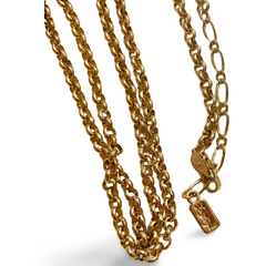 Vintage Yves Saint Laurent golden chain necklace with purple and red pansy flower top. 061001ac1