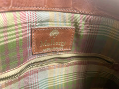 Vintage Mulberry croc embossed brown leather large tote bag in oval shape. Masterpiece back in the era. Roger Saul era. 071030y1