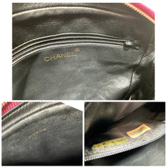 Vintage CHANEL Bright Pink / Fuchsia Lambskin Camera Style Chain Shoulder Bag with CC Stitched Flap and Tassel. Collectible Purse. 050919ac2
