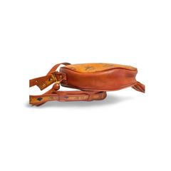 Vintage MCM brown monogram round Suzy Wong shoulder bag with brown leather trimmings. Designed by Michael Cromer. Unisex. 070304ac1