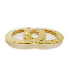 Vintage Celine golden brooch in double circle, round motif with embossed logo. Great vintage gift. Can be a scarf pin. 050929ya1