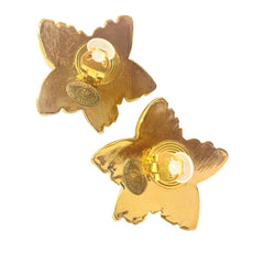 1990s. Vintage Christian Lacroix gold-tone star earrings. Heavy statement jewelry with a rich chocolate-inspired look. 080830ys1