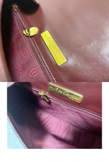 Vintage Cartier wine, bordeaux leather shoulder bag with embossed logo, purse from must de Cartier collection. Great daily bag. 070128ac3