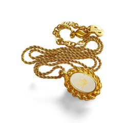 Vintage Christian Dior oval shape pendant top necklace with CD logo. Edwardian design jewelry. Perfect gift. 060402ac4