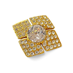 MINT. Vintage Christian Dior diamond shape brooch with crystals. Can also be hat, scarf, jacket pin. Jewelry from Dior Boutique. 051016ap2