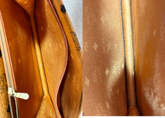 1990s. Vintage MCM brown monogram shoulder bag in envelop design. Designed by Michael Cromer. Can be a clutch bag too. 061217ac2