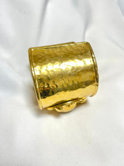 Vintage Celine thick cuff link bangle/ bracelet with space, sunburst, star motif design. One-of-a-kind Celine jewelry. 070204ac4