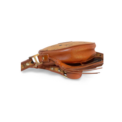 1990s Vintage MCM Suzy Wong Round Shoulder Bag — Brown Monogram — Designed by Michael Cromer 071113y1