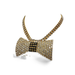 Vintage Celine golden choker necklace with crystals and big bow top. Fabolous choker necklace. Must have gorgeous jewelry piece. 061112ac2