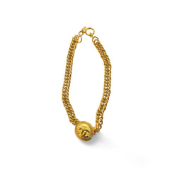 Vintage CHANEL nice and heavy golden chain necklace with round sunburst CC mark. Gorgeous jewelry. Best gift idea. 060312ac1