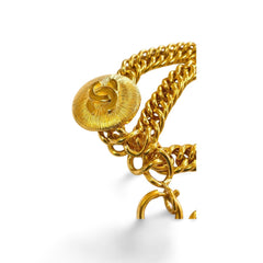 Vintage CHANEL nice and heavy golden chain necklace with round sunburst CC mark. Gorgeous jewelry. Best gift idea. 060312ac1