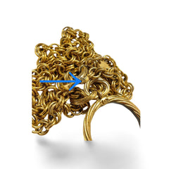 Vintage CHANEL nice and heavy chain necklace with round twisted CC and mirror pendant top. Best gift idea. 051125ya1