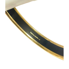 1990s Vintage HERMÈS Egyptian Cloisonné Enamel Gold Tone Bangle Blue Cleopatra PM Made in Austria 081006ac1