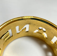 Vintage Chanel cutout logo bangle with matelasse design. Must have gorgeous jewelry. 050820ac1