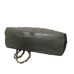 Vintage MOSCHINO Black Heart Quilted Lambskin Leather Shoulder Bag Gold Chain Purse 080830ys2