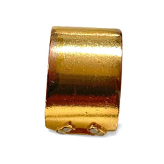 Vintage CHANEL gold tone thick type ring with white crystal CC mark. 060528k1m