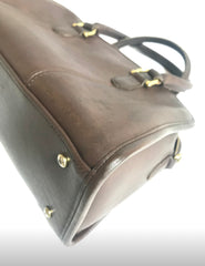 80's Vintage COACH dark brown leather handbag, purse. Made in USA Classic unisex purse. 060820r1