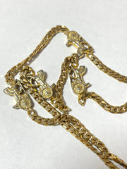 Vintage Celine golden chain necklace with carriage charms. Classic jewelry. 070107ac7