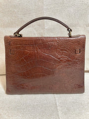 Vintage Mulberry croc embossed leather Kelly bag with shoulder strap. Roger Saul era. Rare masterpiece. 061118r1