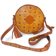 1990s Vintage MCM Suzy Wong Round Shoulder Bag — Brown Monogram — Designed by Michael Cromer 071113y1