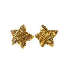 1990s. Vintage Christian Lacroix gold-tone star earrings. Heavy statement jewelry with a rich chocolate-inspired look. 080830ys1