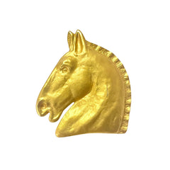 Vintage HERMES gold tone horse brooch. Shelva, pin brooch. Fun and unique jewel piece from Bijouterie Fantaisie collection. 080901ac1