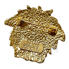 Vintage Gianni Versace gold medusa head face brooch. Can be hat, jacket pin. Great gift idea. 070906m1
