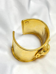 Vintage Celine thick cuff link bangle/ bracelet with space, sunburst, star motif design. One-of-a-kind Celine jewelry. 070204ac4