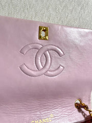 1990s Vintage CHANEL 2.55 Milky Pink Lambskin Shoulder Bag with Gold CC Turnlock | Rare Color Classic Flap | 408241