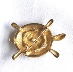Vintage Christian Dior golden turtle pin brooch. Can be used for scarf, hat, shawl, jacket, and anything you can think of. 050323re7
