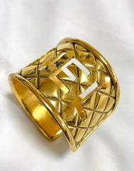 Vintage Chanel cutout logo bangle with matelasse design. Must have gorgeous jewelry. 050820ac1