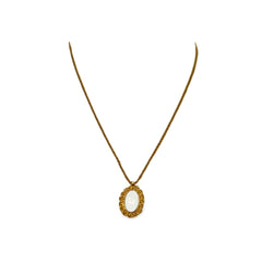 Vintage Christian Dior oval shape pendant top necklace with CD logo. Edwardian design jewelry. Perfect gift. 060402ac4