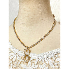 MINT. Vintage Salvatore Ferragamo crystal gancini necklace. Gorgeous statement necklace. Must have classic jewelry. 060223ya