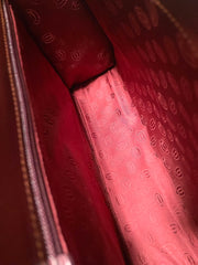 Vintage Cartier wine leather handbag with gold-tone closure. les must de cartier collection. Made in Italy. Classic and elegant. 080114tr4