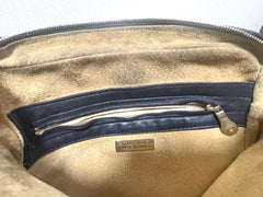 Vintage Bottega Veneta intrecciato navy and green woven lamb leather shoulder bag. 070203ys1