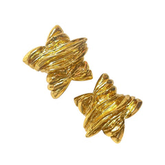1990s. Vintage Christian Lacroix gold-tone star earrings. Heavy statement jewelry with a rich chocolate-inspired look. 080830ys1