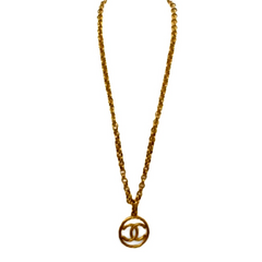 Vintage CHANEL long chain necklace with twisted round CC closure. Gorgeous jewelry. Best gift idea. 070727y1