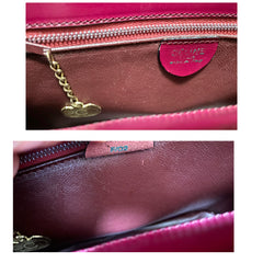 Vintage Celine bordeux,wine red leather  handbag. Classic and elegant purse for daily use. 060903ap